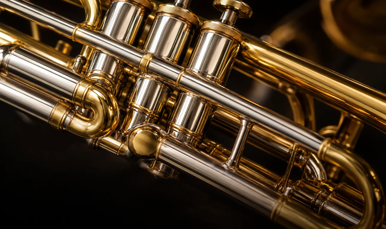 Gepolijste onderdelen van een muziekinstrument